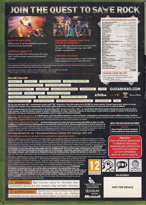 Guitar Hero Warriors of Rock - XBOX 360 (B Grade) (Genbrug)